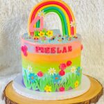 Rainbow and Flowers Cake